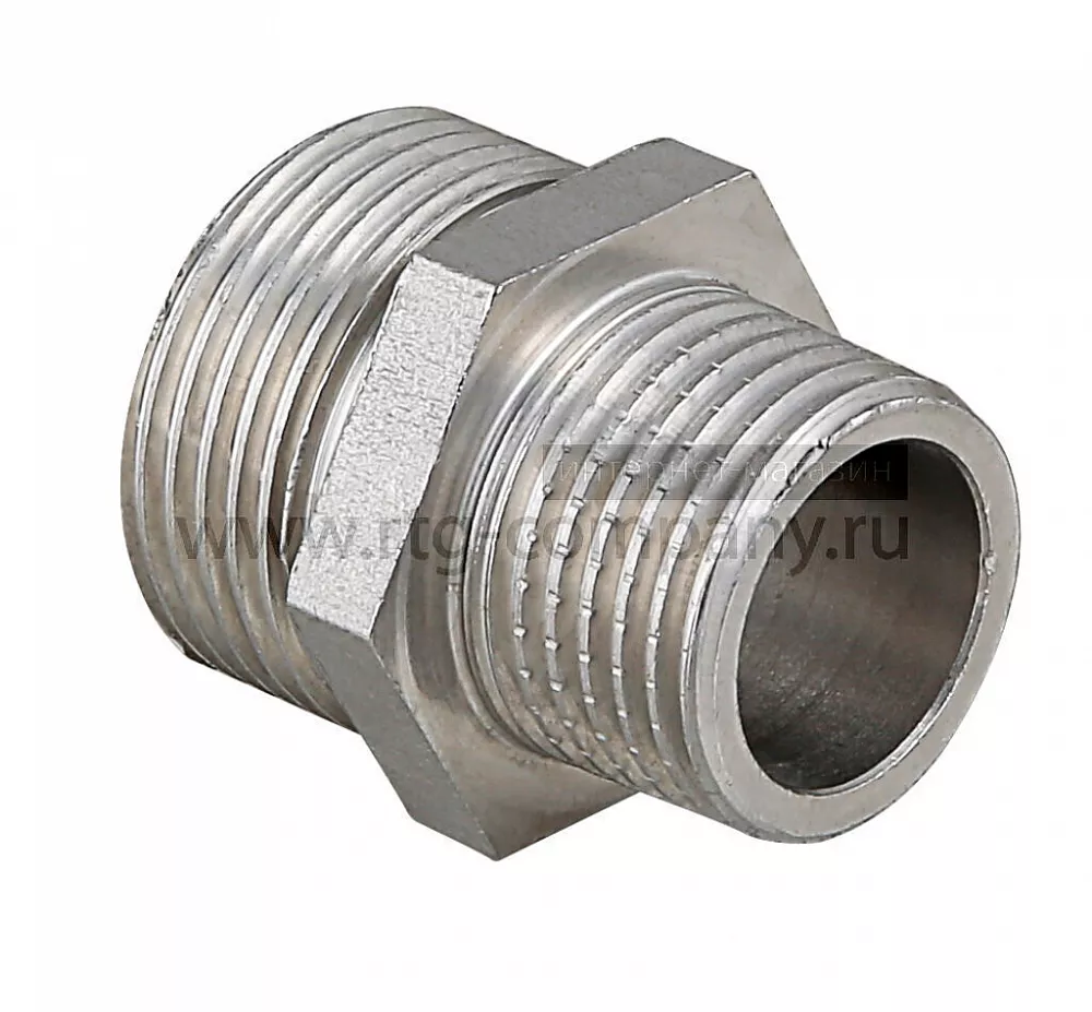 Ниппель-переходник НН наружная резьба   1/2"х 3/8" (Valtec VT 580) уп 10 шт